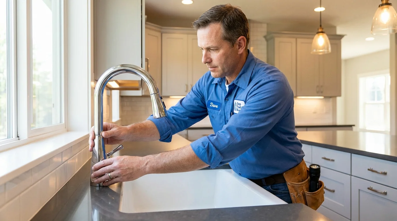Kitchen faucet installation by Johns Plumbing LLC in Winona Lake