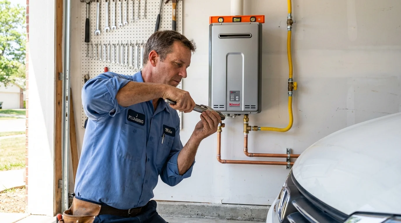 Tankless water heater installation by a Johns Plumbing LLC plumber in Winona Lake